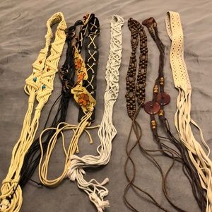 Set of 7 Boho Belts